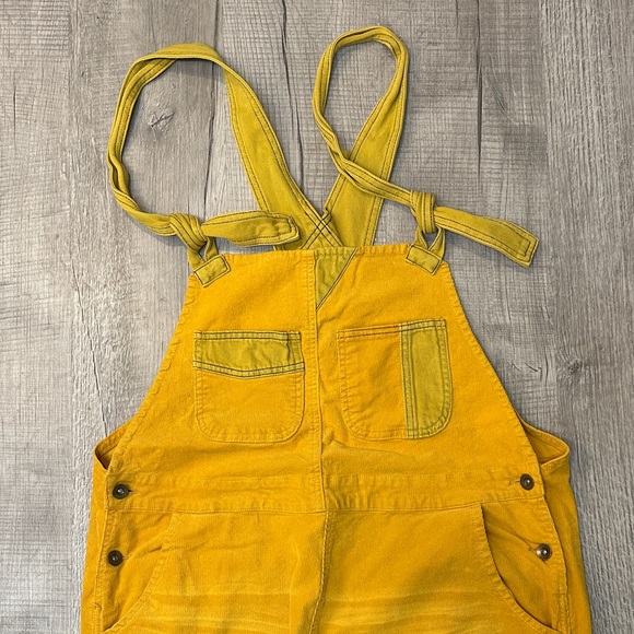 Yellow Distressed Oversized Overalls - Picture 4 of 8